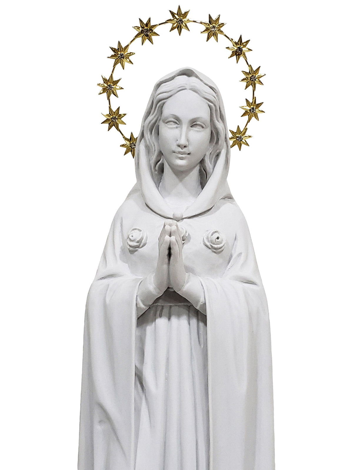 Imagem da Nossa Senhora da Rosa Mística 52 cm em Pó de Mármore-TerraCotta Arte Sacra