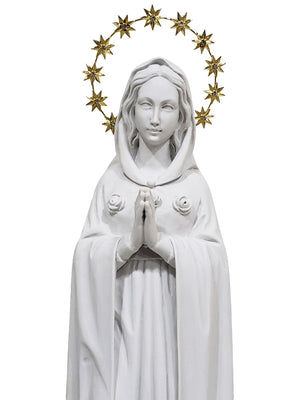 Imagem da Nossa Senhora da Rosa Mística 52 cm em Pó de Mármore-TerraCotta Arte Sacra