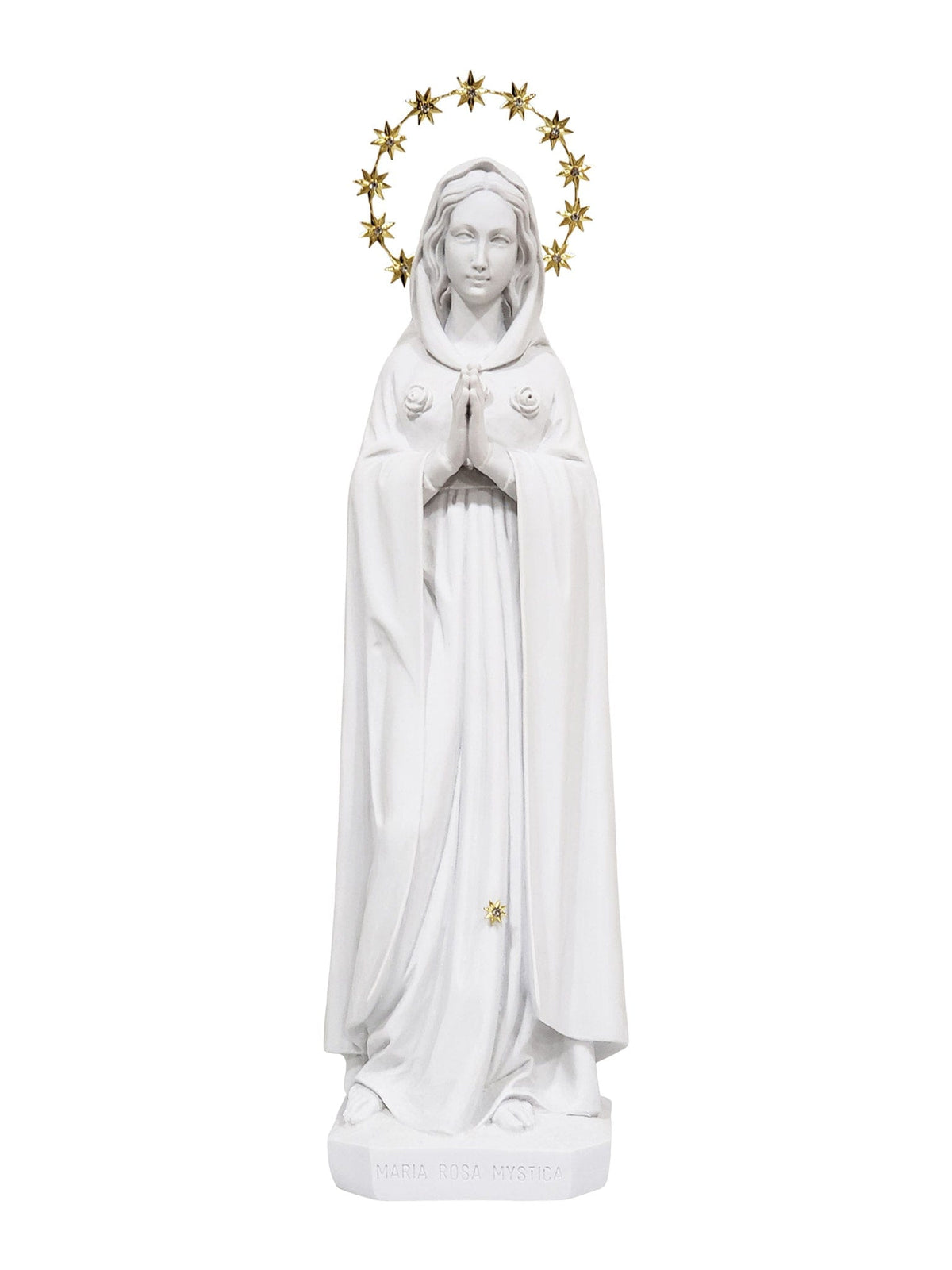 Imagem da Nossa Senhora da Rosa Mística 52 cm em Pó de Mármore-TerraCotta Arte Sacra