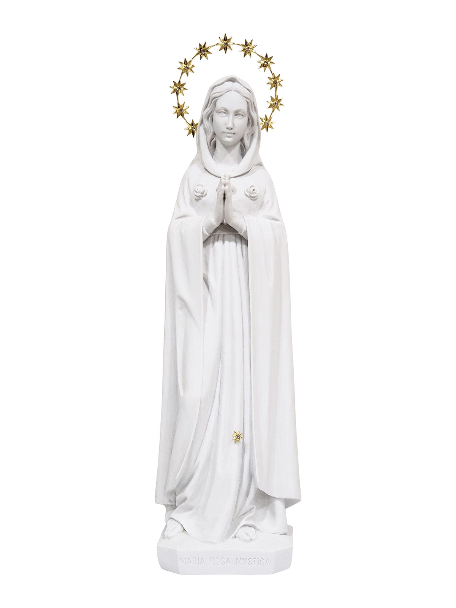 Imagem da Nossa Senhora da Rosa Mística 52 cm em Pó de Mármore-TerraCotta Arte Sacra