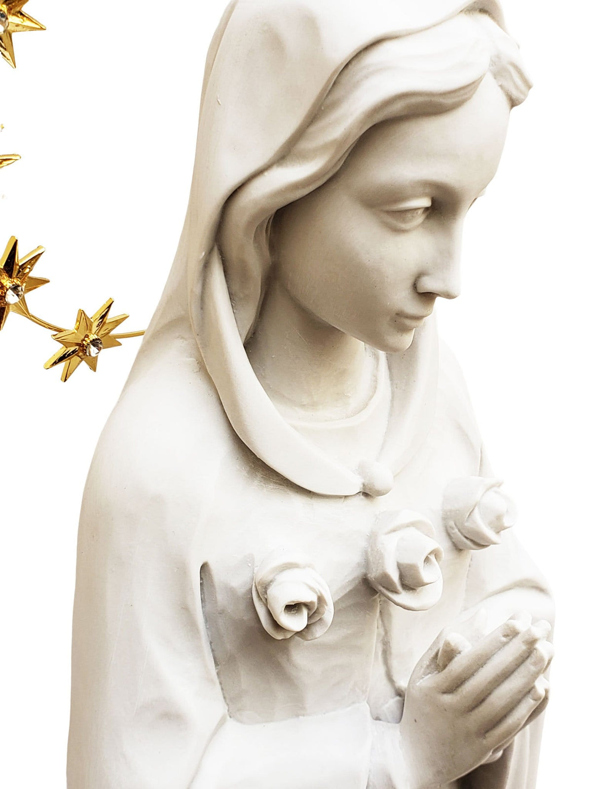 Imagem da Nossa Senhora da Rosa Mística 67 cm em Pó de Mármore-TerraCotta Arte Sacra