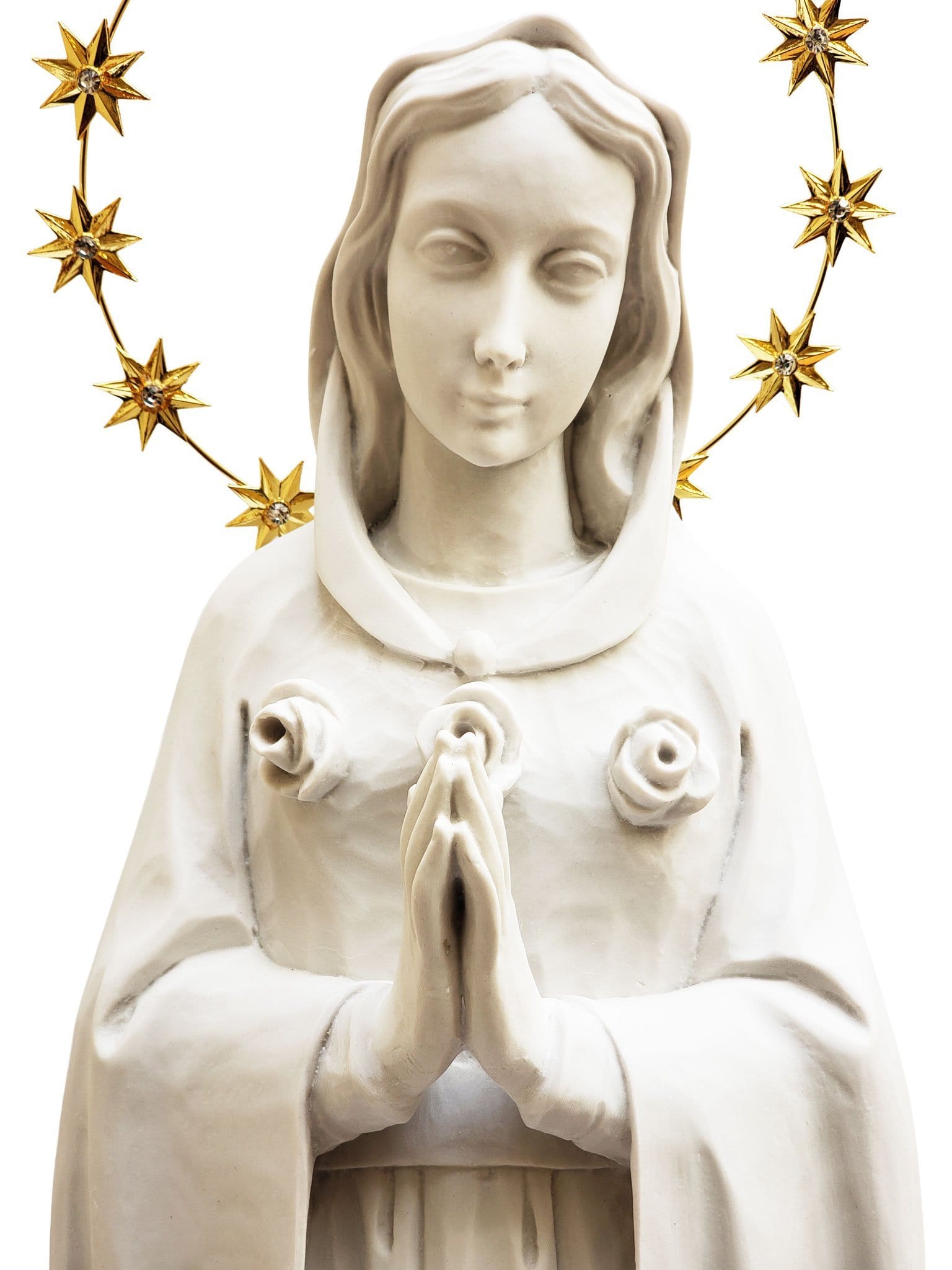 Imagem da Nossa Senhora da Rosa Mística 67 cm em Pó de Mármore-TerraCotta Arte Sacra