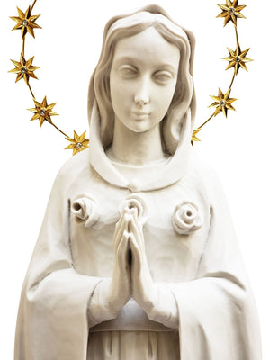 Imagem da Nossa Senhora da Rosa Mística 67 cm em Pó de Mármore-TerraCotta Arte Sacra