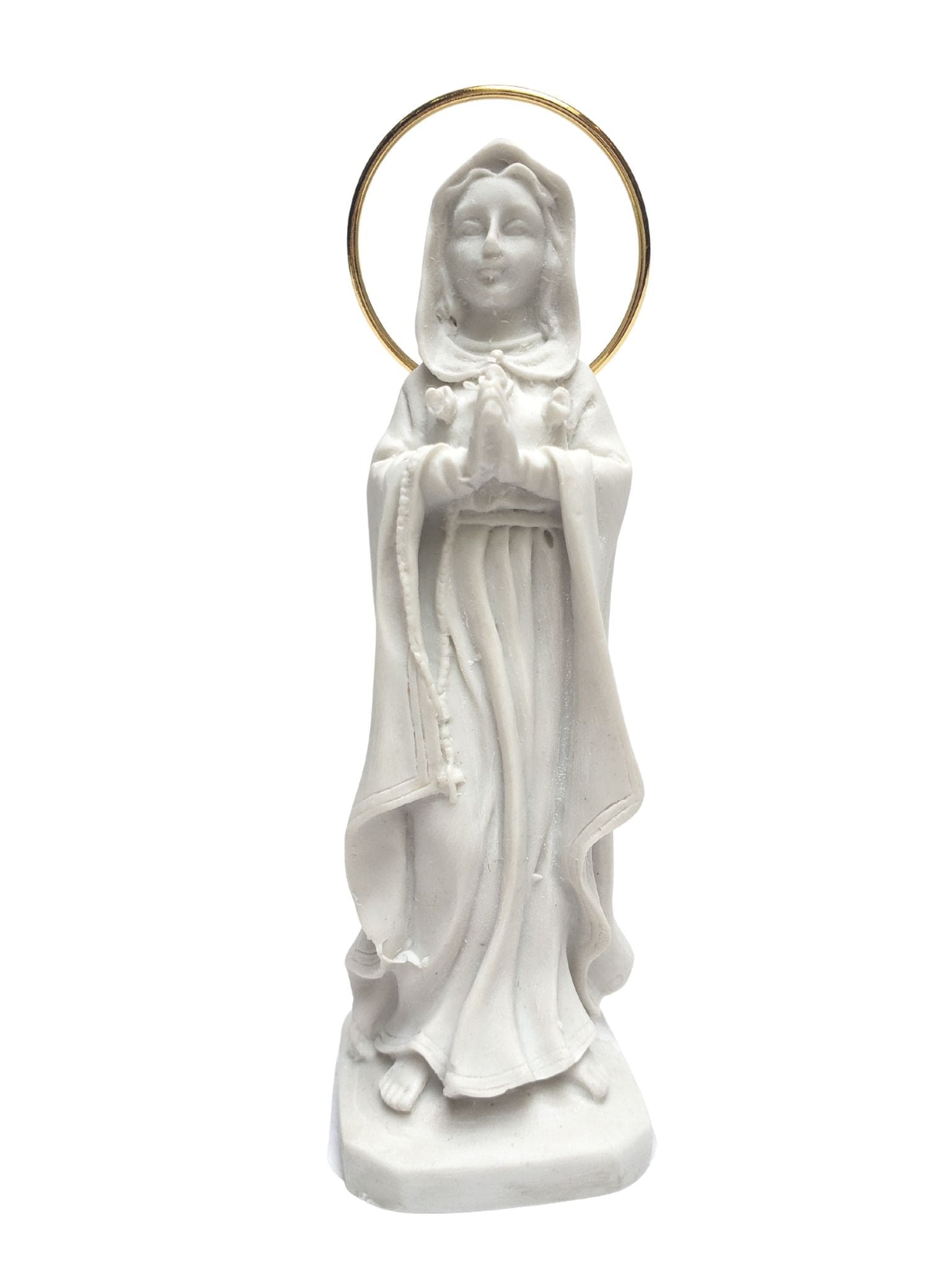 Imagem da Nossa Senhora da Rosa Mística 8 cm em Pó de Mármore-TerraCotta Arte Sacra