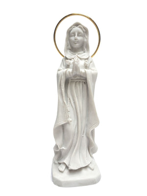 Imagem da Nossa Senhora da Rosa Mística 8 cm em Pó de Mármore-TerraCotta Arte Sacra