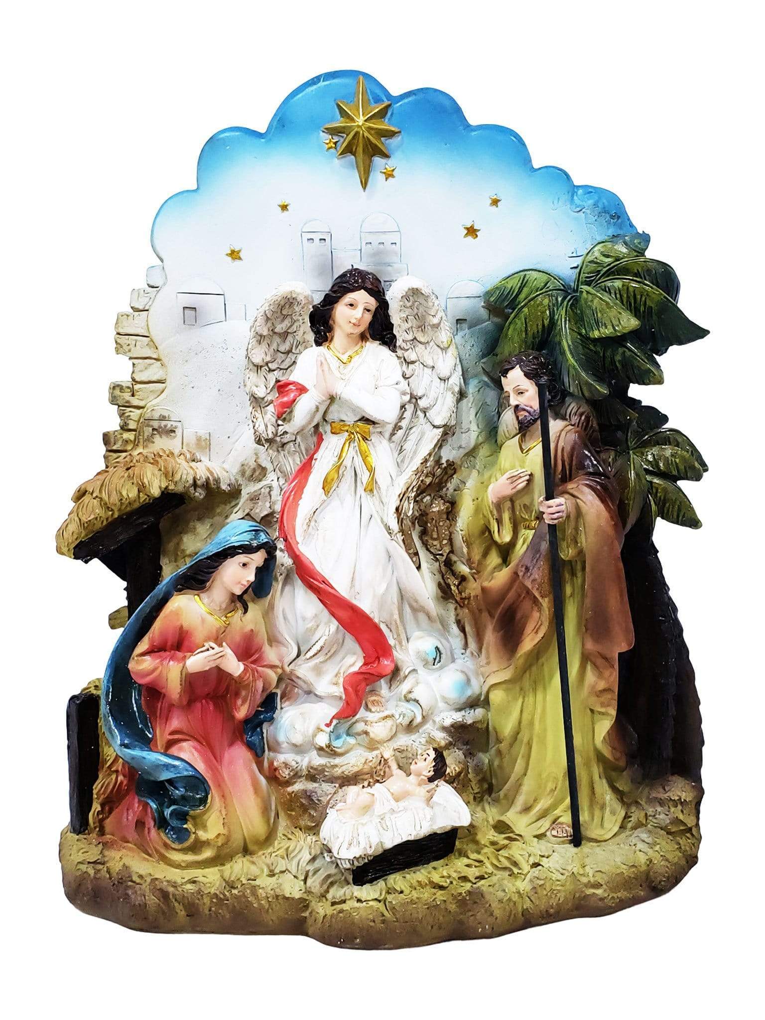 Imagem da Sagrada Família Nascimento de Jesus 33 cm-TerraCotta Arte Sacra