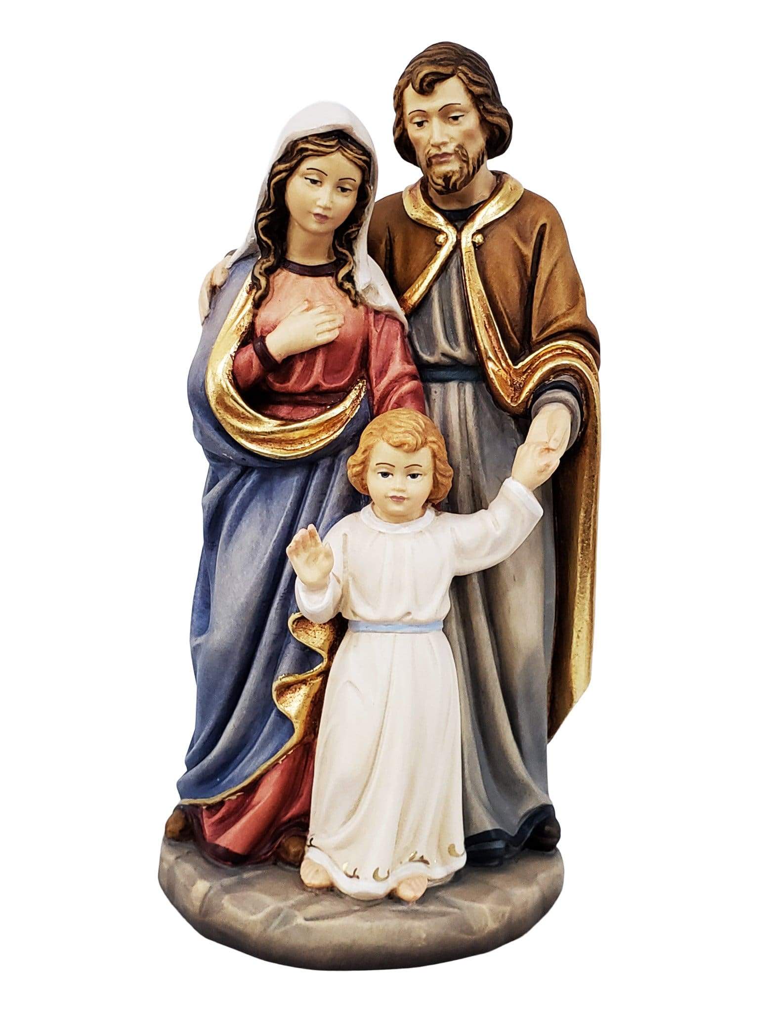Imagem da Sagrada Família de Madeira Italiana 32 cm-TerraCotta Arte Sacra
