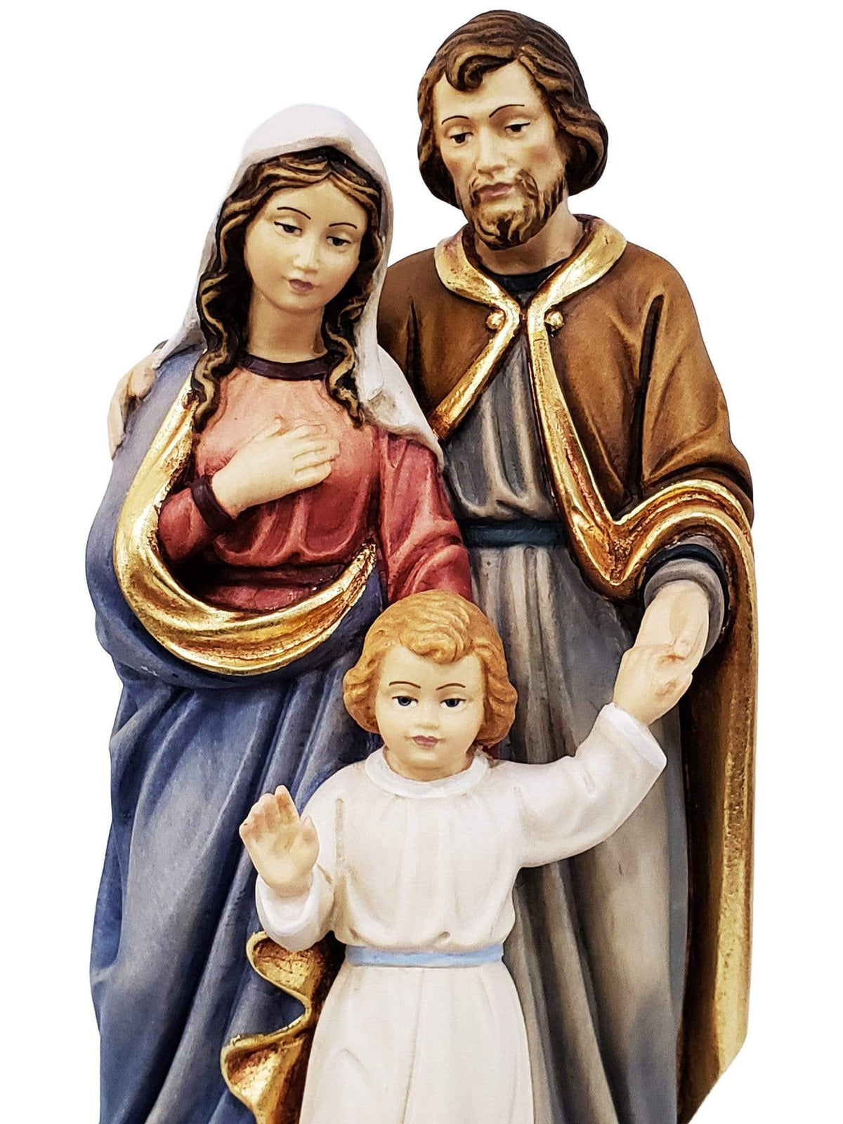 Imagem da Sagrada Família de Madeira Italiana 32 cm-TerraCotta Arte Sacra