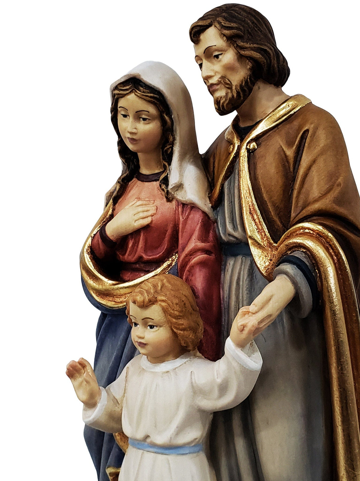 Imagem da Sagrada Família em Madeira Italiana 24 cm-TerraCotta Arte Sacra