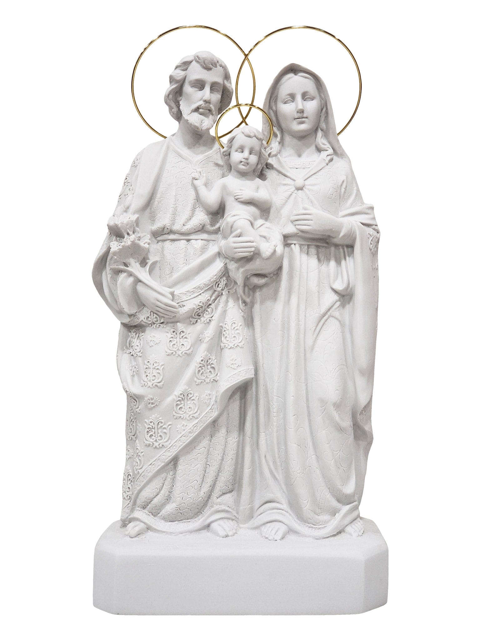 Imagem da Sagrada Família em Pó de Mármore 40 cm-TerraCotta Arte Sacra