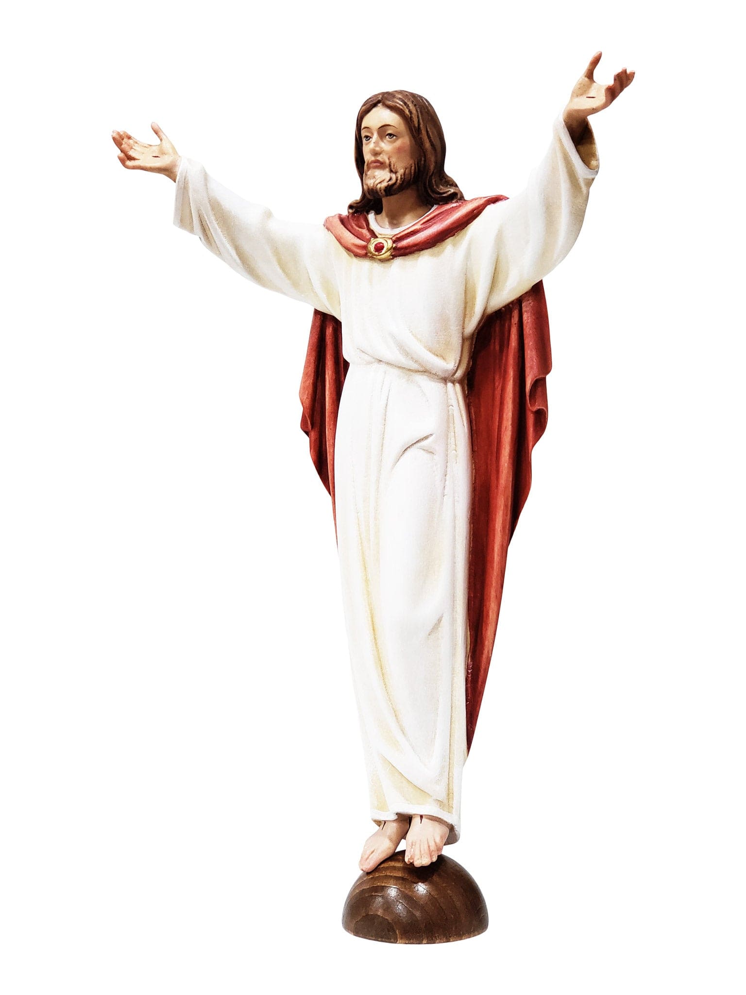 Imagem de Cristo Ressuscitado em Madeira Italiana 33cm-TerraCotta Arte Sacra