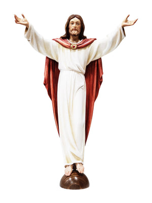 Imagem de Cristo Ressuscitado em Madeira Italiana 33cm-TerraCotta Arte Sacra