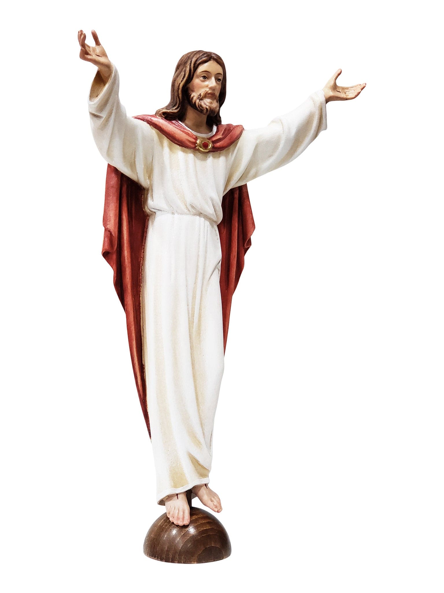 Imagem de Cristo Ressuscitado em Madeira Italiana 33cm-TerraCotta Arte Sacra