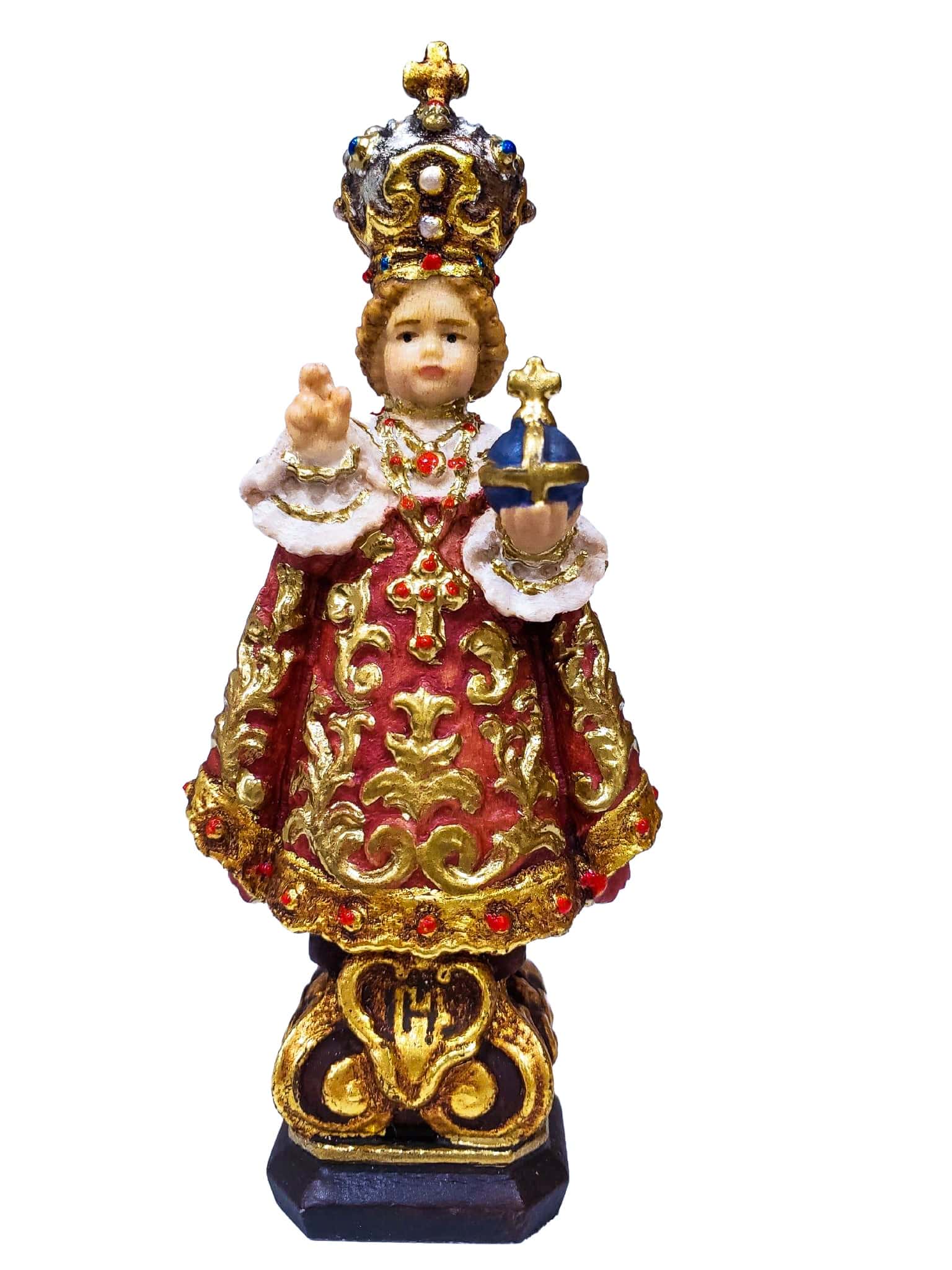 Imagem de Madeira Italiana Menino Jesus de Praga 10 cm-TerraCotta Arte Sacra