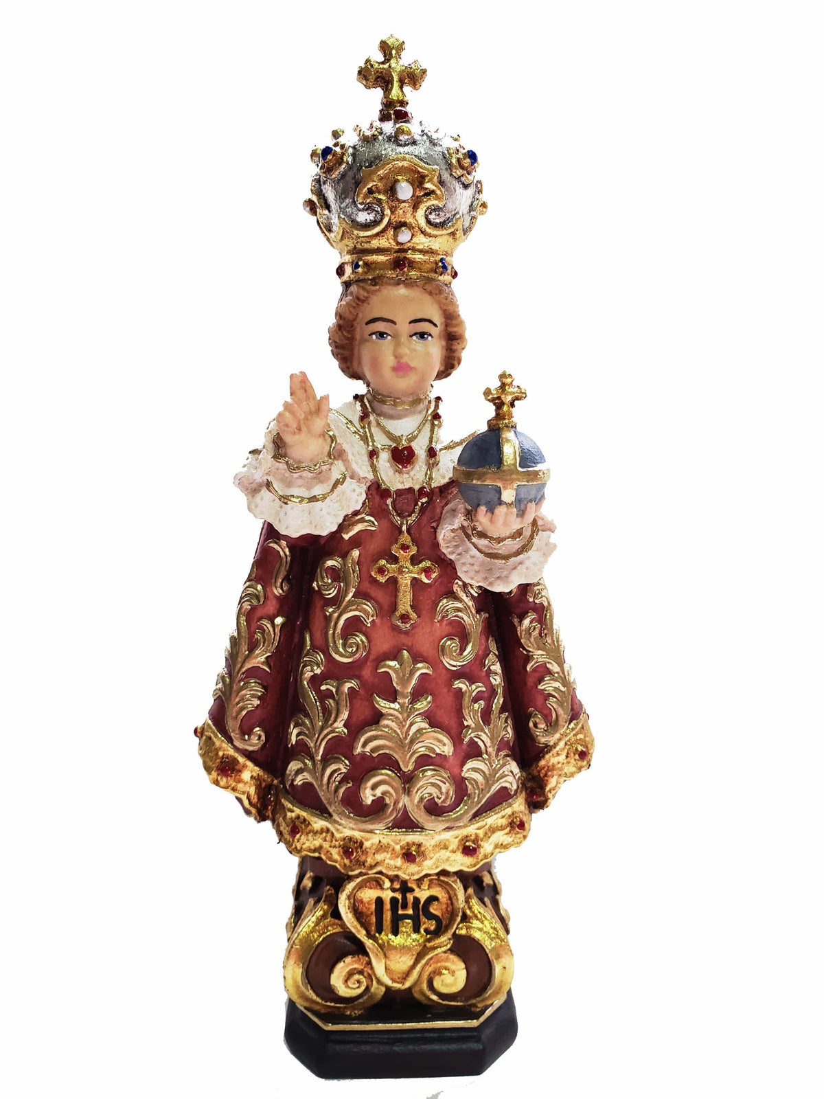 Imagem de Madeira Italiana Menino Jesus de Praga 20 cm-TerraCotta Arte Sacra