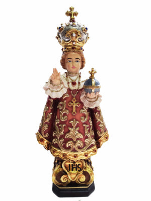 Imagem de Madeira Italiana Menino Jesus de Praga 20 cm-TerraCotta Arte Sacra