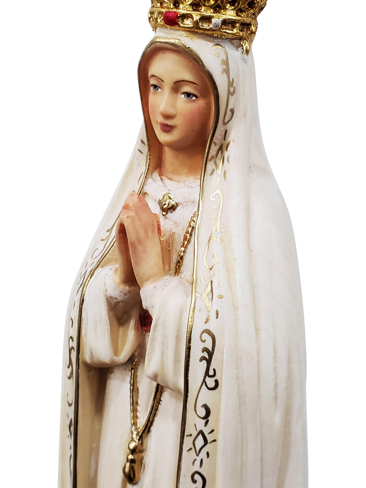 Imagem de Madeira Italiana Nossa Senhora de Fátima 34 cm-TerraCotta Arte Sacra