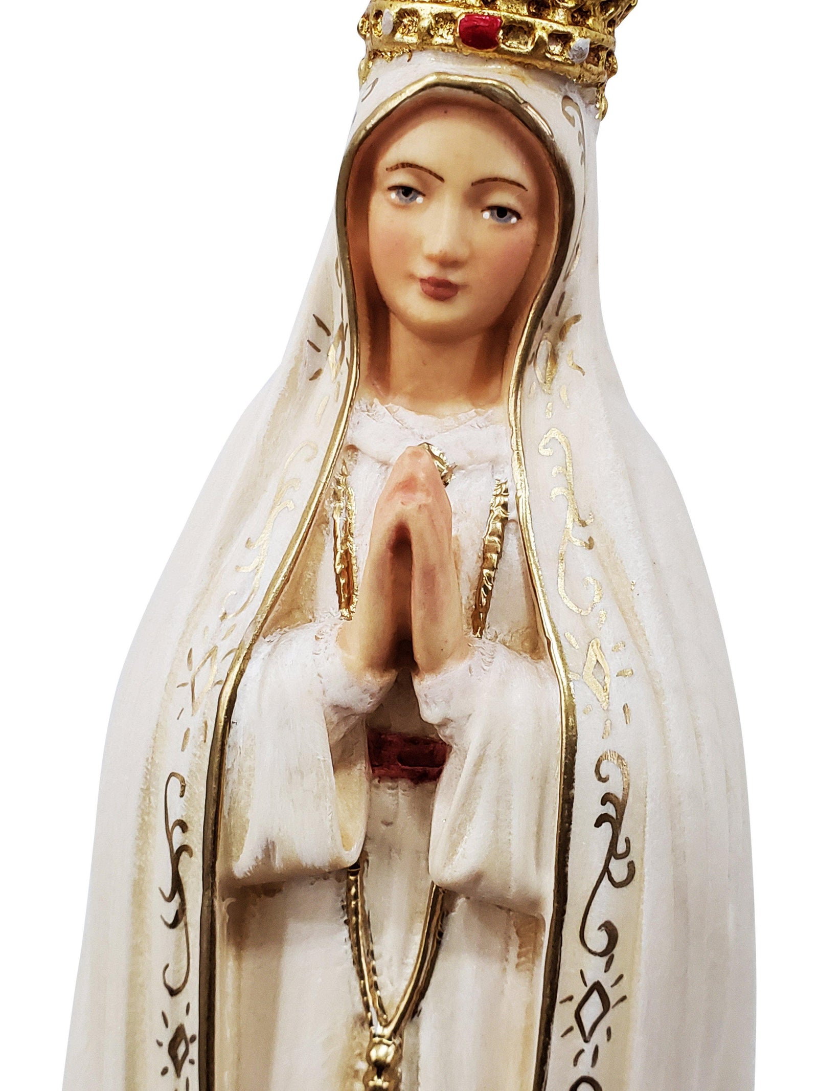 Imagem de Madeira Italiana Nossa Senhora de Fátima 34 cm-TerraCotta Arte Sacra
