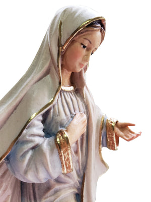 Imagem de Madeira Italiana Nossa Senhora de Medjugorie 15 cm-TerraCotta Arte Sacra