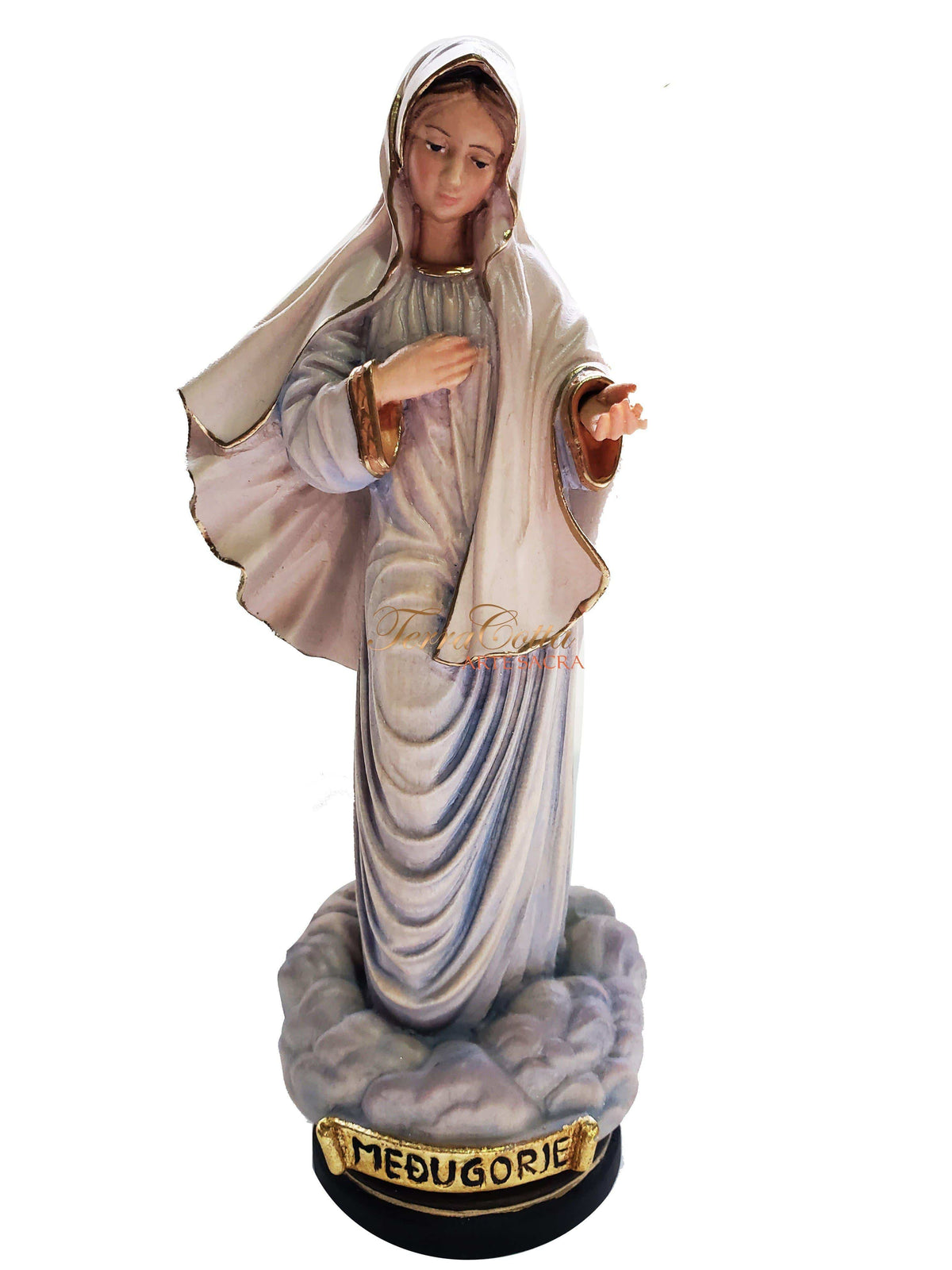 Imagem de Madeira Italiana Nossa Senhora de Medjugorie 15 cm-TerraCotta Arte Sacra