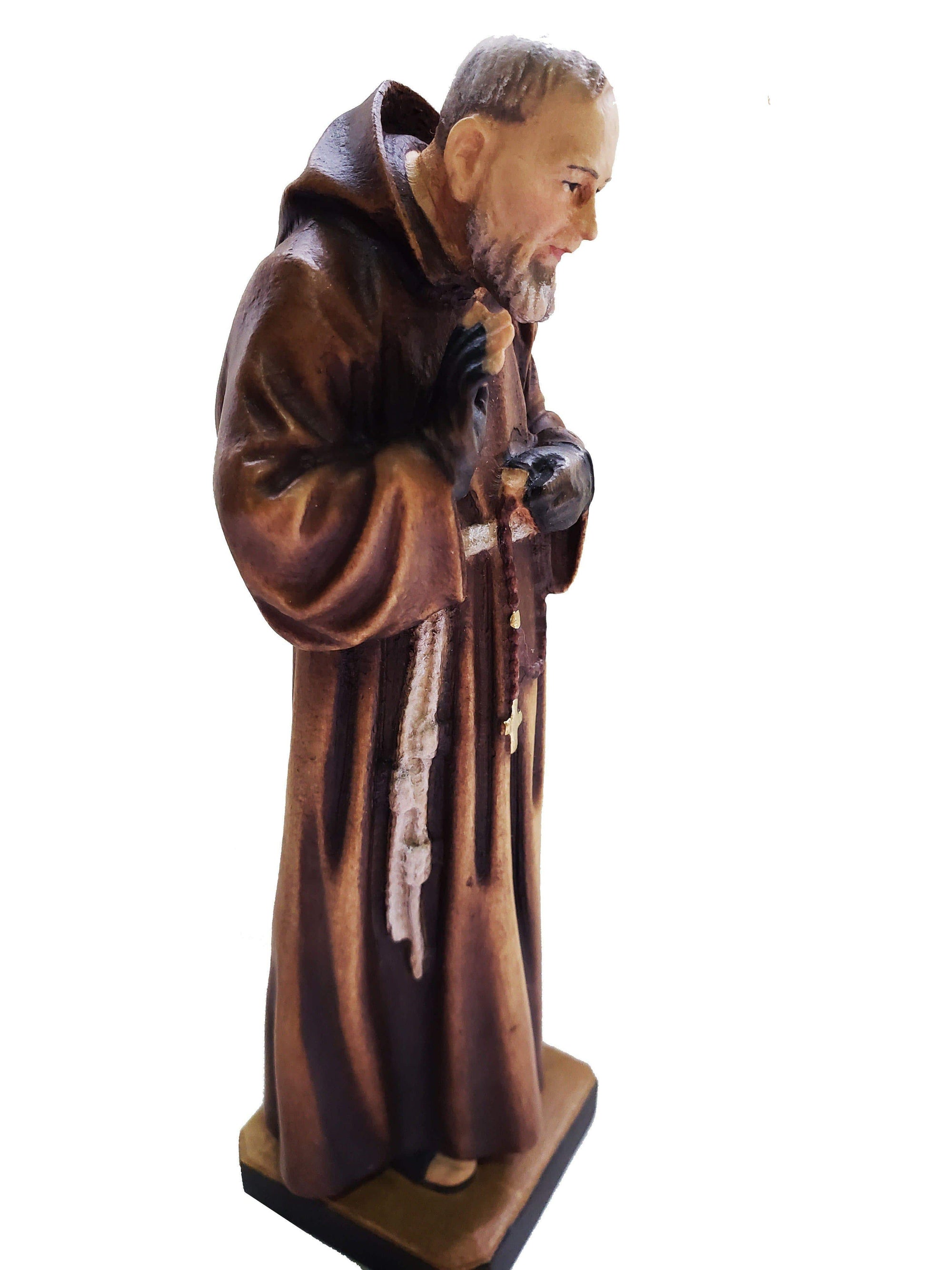 Imagem de Madeira Italiana Padre Pio 15 cm-TerraCotta Arte Sacra