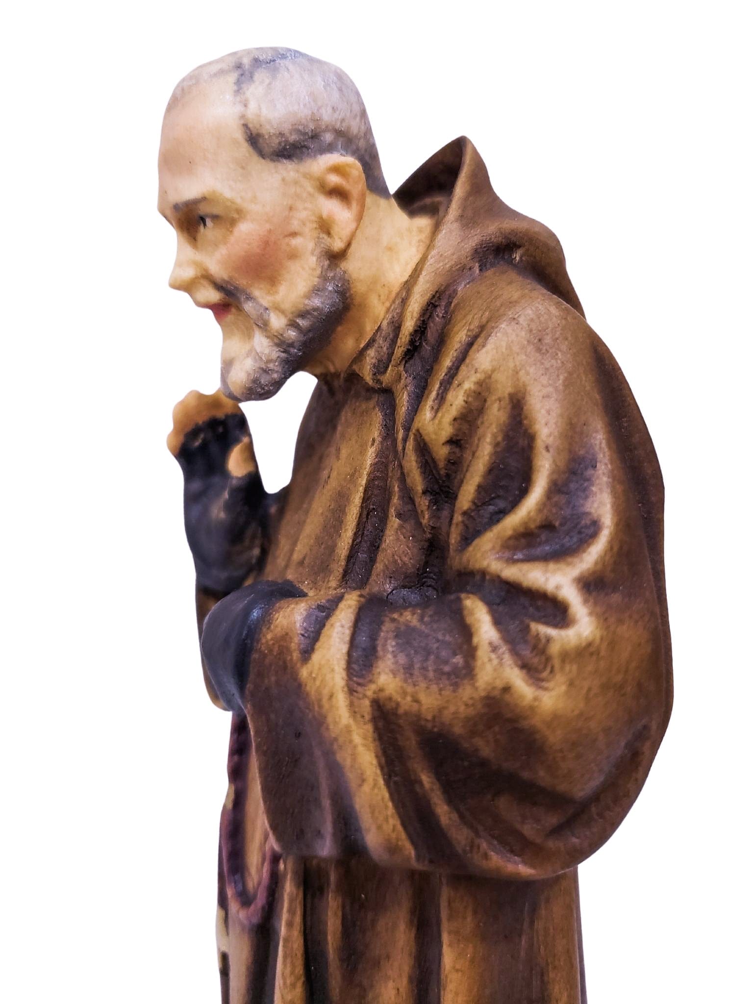 Imagem de Madeira Italiana Padre Pio 20 cm-TerraCotta Arte Sacra