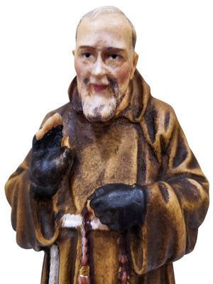 Imagem de Madeira Italiana Padre Pio 20 cm-TerraCotta Arte Sacra