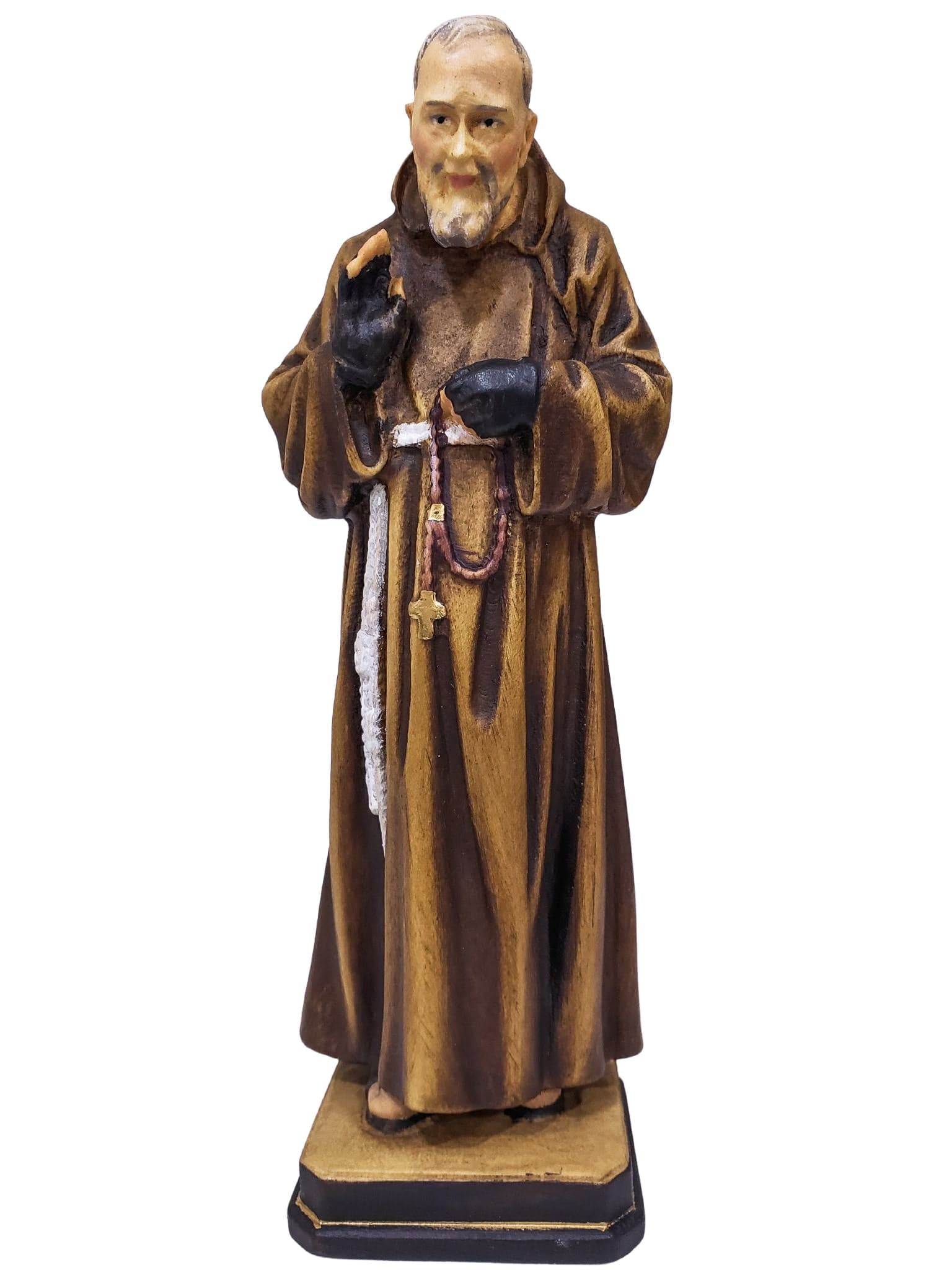 Imagem de Madeira Italiana Padre Pio 20 cm-TerraCotta Arte Sacra