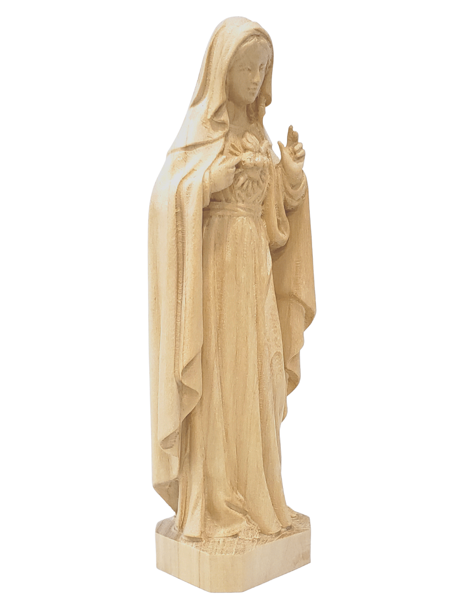 Imagem de Madeira do Imaculado Coração de Maria 15 cm-TerraCotta Arte Sacra