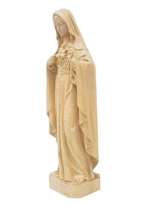 Imagem de Madeira do Imaculado Coração de Maria 15 cm-TerraCotta Arte Sacra