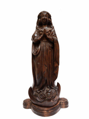 Imagem de Nossa Senhora Aparecida Fac-símile em Madeira 38 cm-TerraCotta Arte Sacra