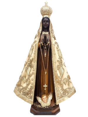 Imagem de Nossa Senhora Aparecida com Manto Dourado 40 cm-TerraCotta Arte Sacra