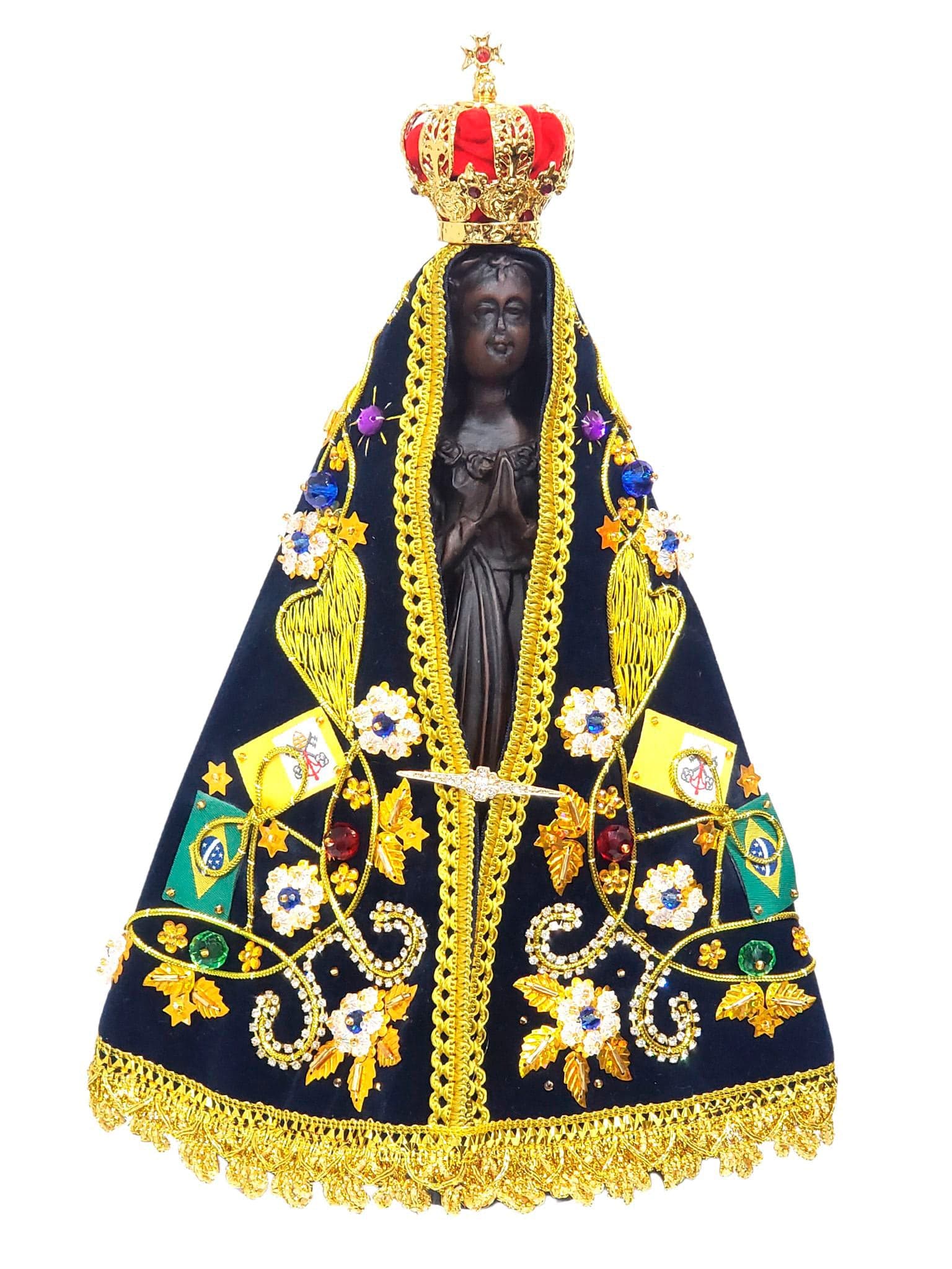 Imagem de Nossa Senhora Aparecida com Manto Oficial 29 cm-TerraCotta Arte Sacra