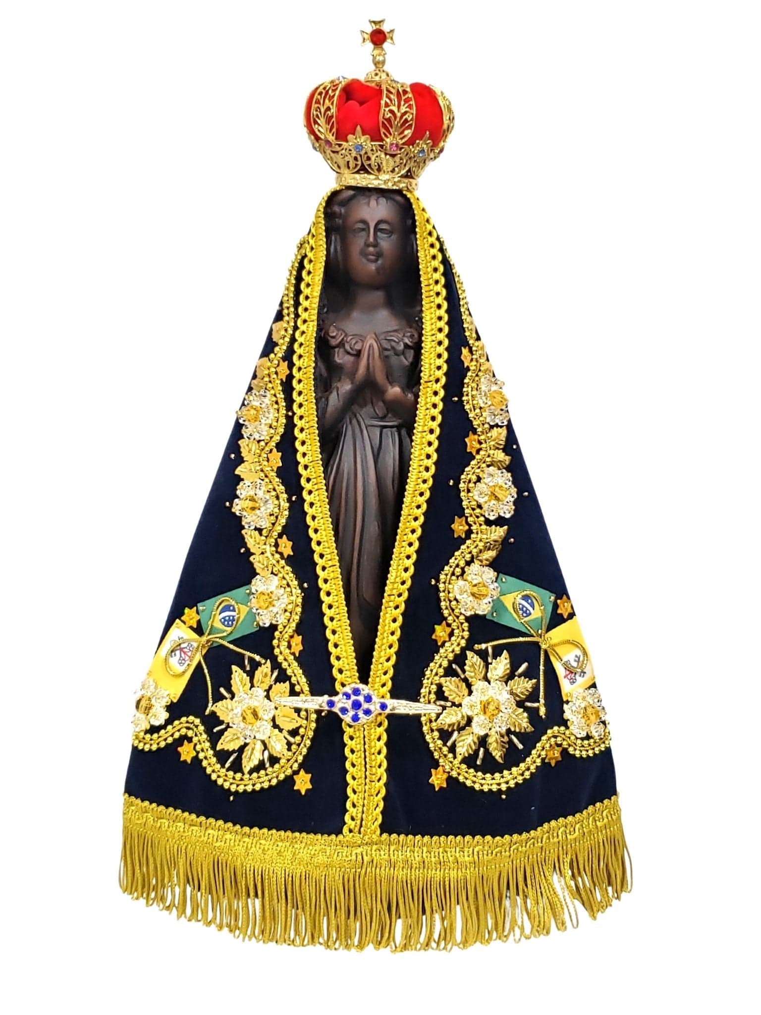 Imagem de Nossa Senhora Aparecida com Manto de Luxo 36 cm-TerraCotta Arte Sacra