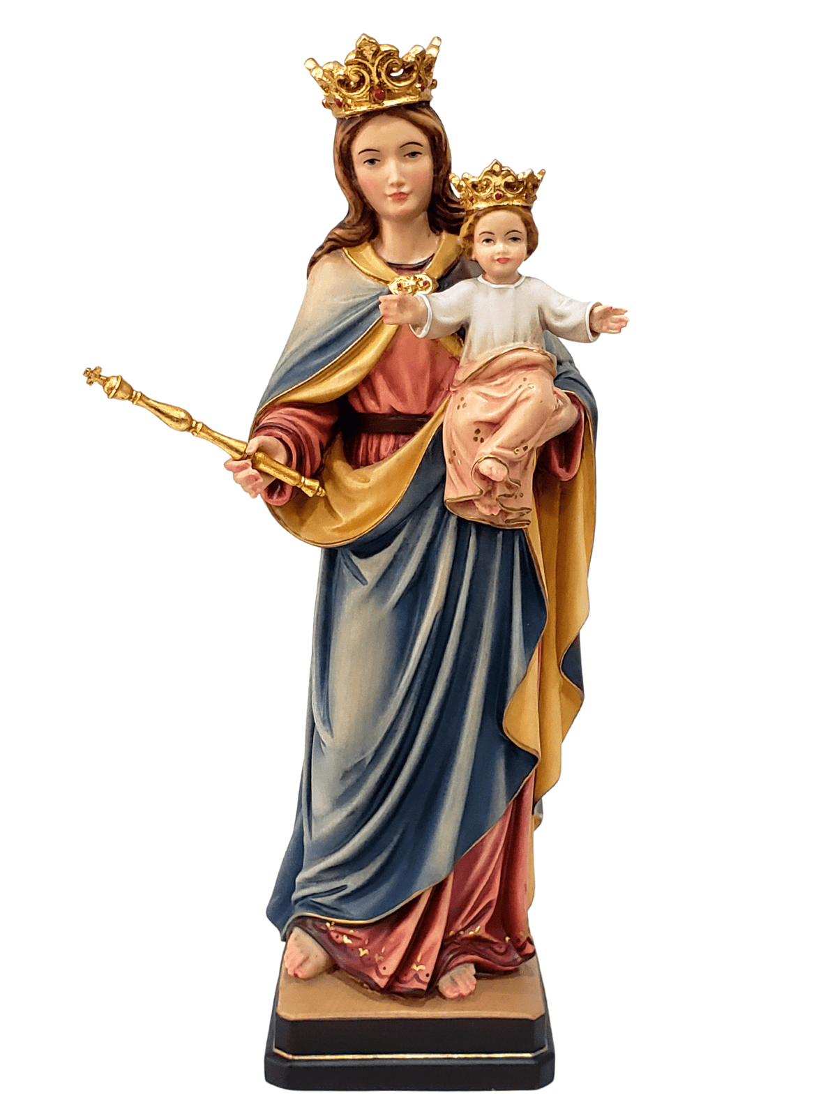 Imagem de Nossa Senhora Auxiliadora de Madeira Italiana 30 cm-TerraCotta Arte Sacra