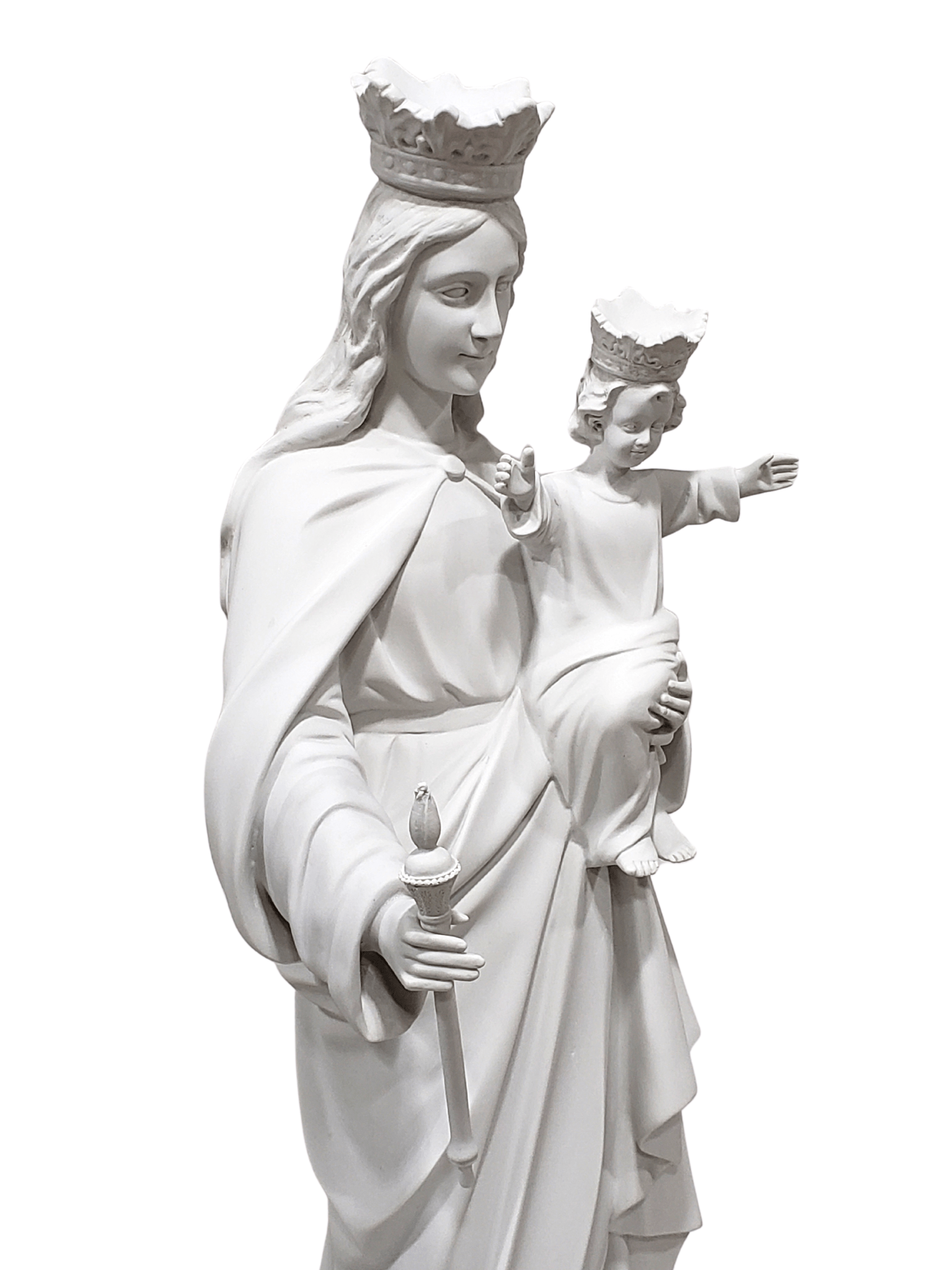 Imagem de Nossa Senhora Auxiliadora em Pó de Mármore 83 cm-TerraCotta Arte Sacra