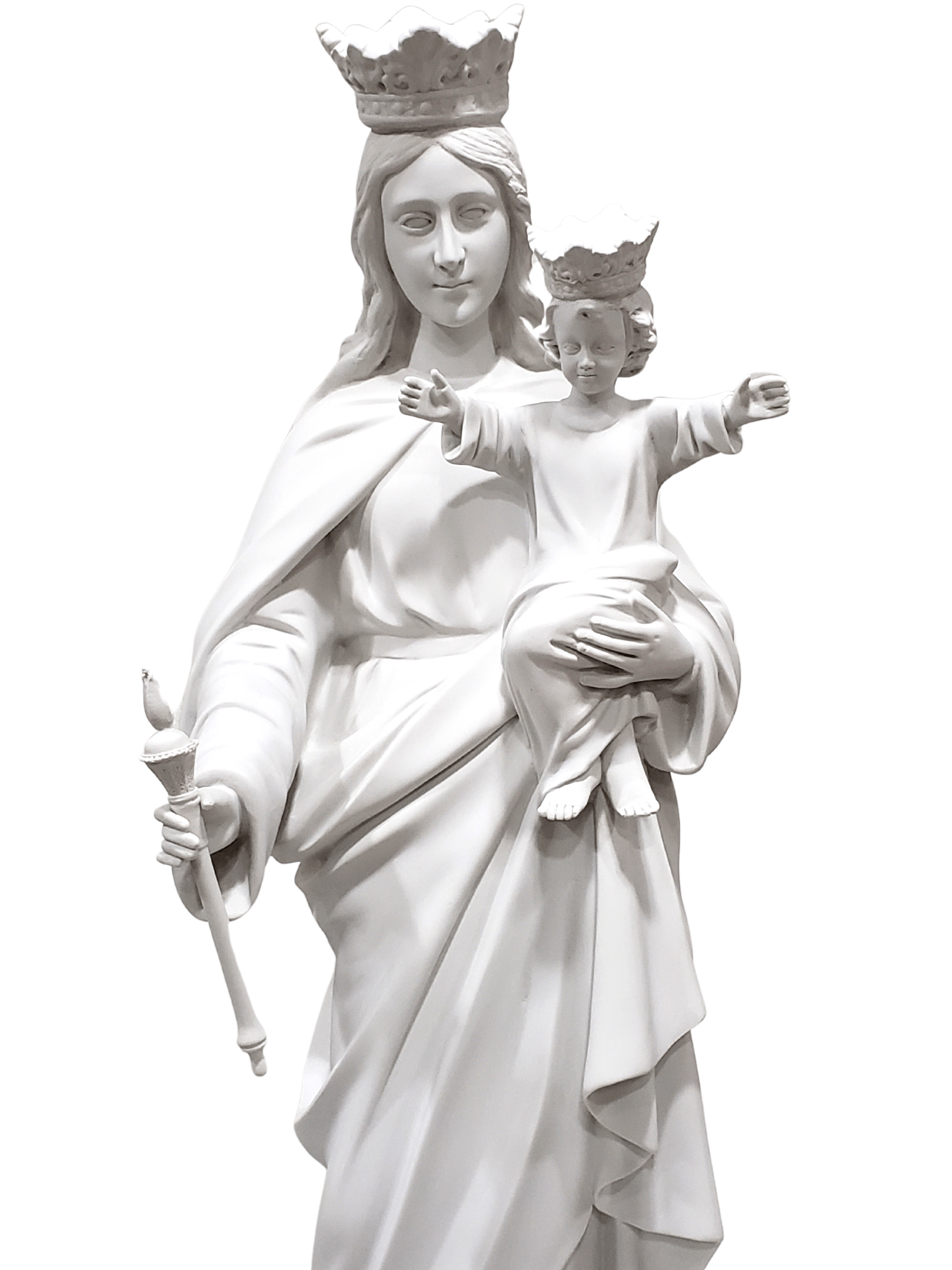 Imagem de Nossa Senhora Auxiliadora em Pó de Mármore 83 cm-TerraCotta Arte Sacra
