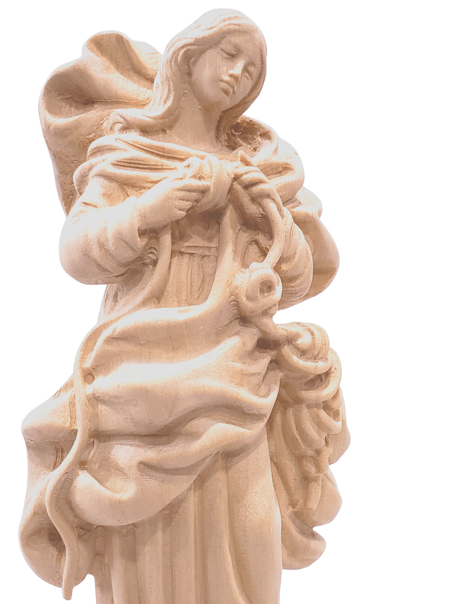 Imagem de Nossa Senhora Desatadora dos Nós Feita em Madeira-TerraCotta Arte Sacra