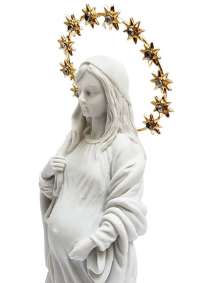 Imagem de Nossa Senhora Grávida 20 cm em Pó de Mármore-TerraCotta Arte Sacra