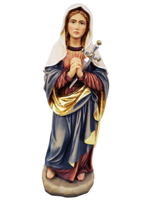 Imagem de Nossa Senhora das Dores com Espada de Madeira Italiana 30 cm-TerraCotta Arte Sacra