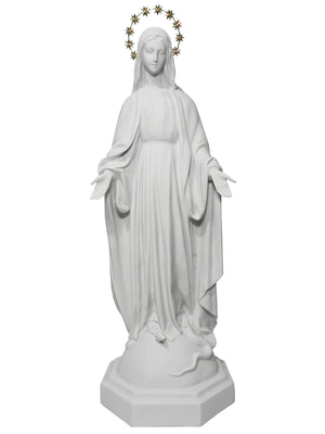 Imagem de Nossa Senhora das Graças Branca de Pó de Mármore 65 cm-TerraCotta Arte Sacra