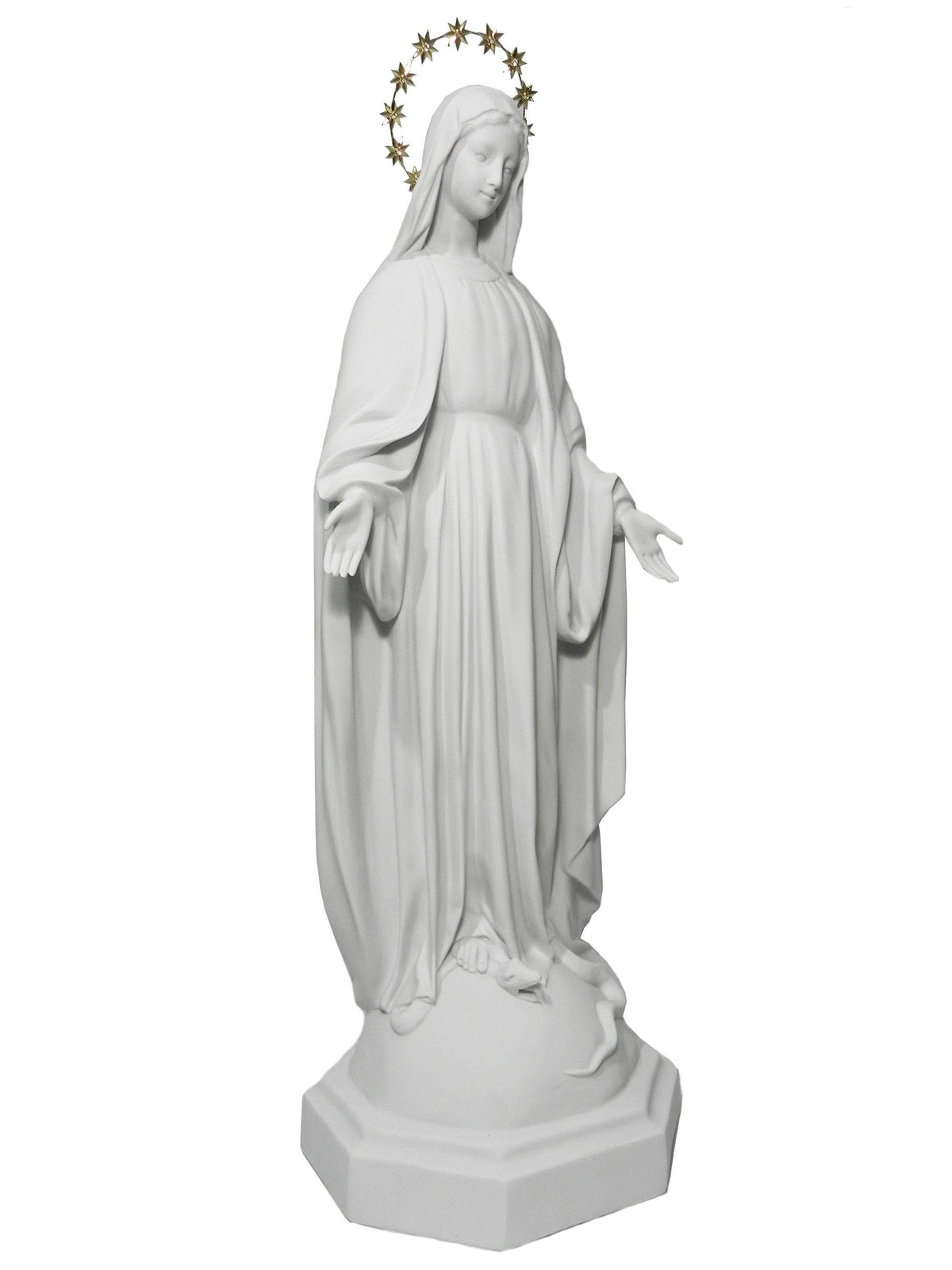 Imagem de Nossa Senhora das Graças Branca de Pó de Mármore 65 cm-TerraCotta Arte Sacra