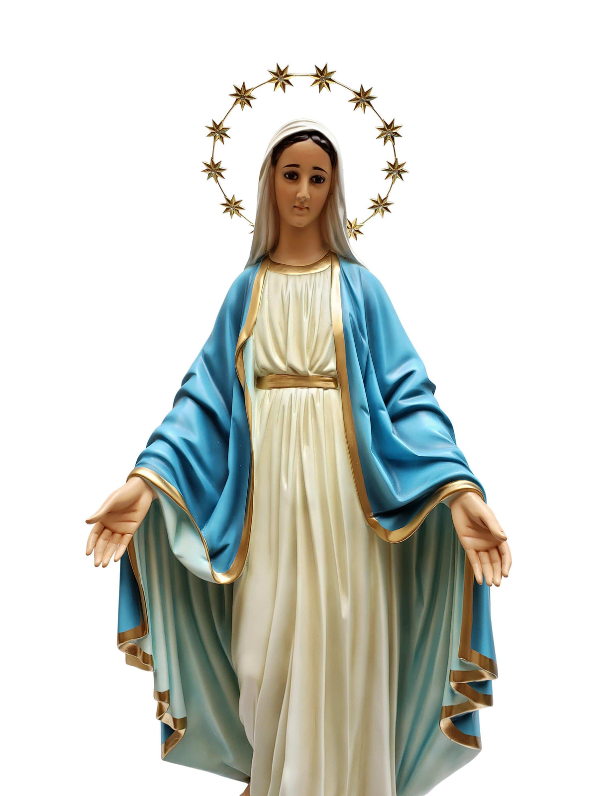 Imagem de Nossa Senhora das Graças com Olhos de Vidro de Pó de Mármore 82cm-TerraCotta Arte Sacra