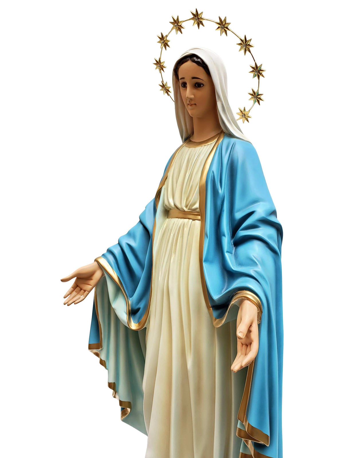 Imagem de Nossa Senhora das Graças com Olhos de Vidro de Pó de Mármore 82cm-TerraCotta Arte Sacra