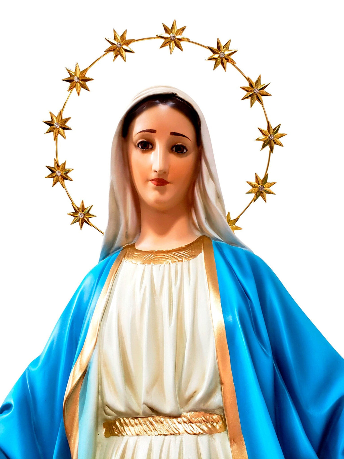 Imagem de Nossa Senhora das Graças com Olhos de Vidro em Pó de Mármore 105 m-TerraCotta Arte Sacra