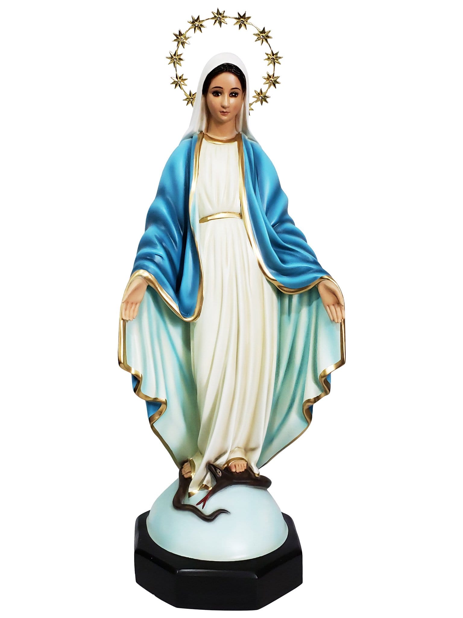 Imagem de Nossa Senhora das Graças em Pó de Mármore 52 cm com Olhos de Vidro-TerraCotta Arte Sacra