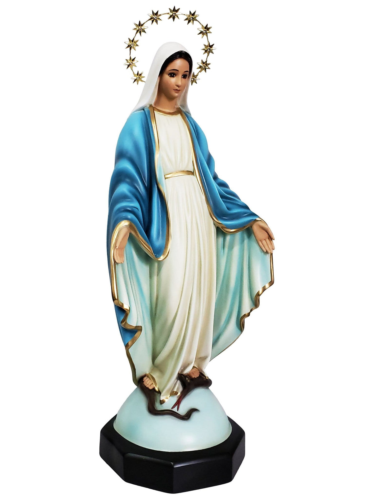 Imagem de Nossa Senhora das Graças em Pó de Mármore 52 cm com Olhos de Vidro-TerraCotta Arte Sacra