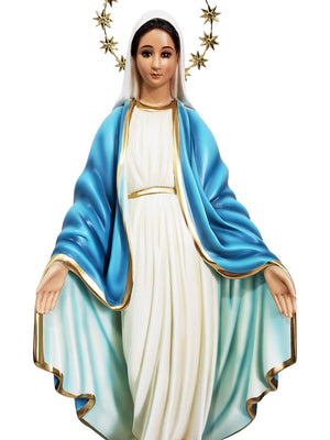 Imagem de Nossa Senhora das Graças em Pó de Mármore 52 cm com Olhos de Vidro-TerraCotta Arte Sacra