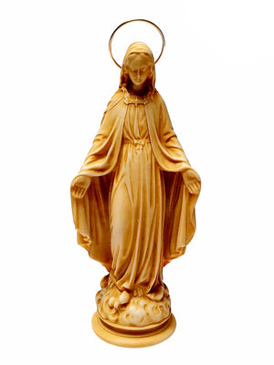 Imagem de Nossa Senhora das Graças em Pó de Mármore Marfim 15 cm-TerraCotta Arte Sacra