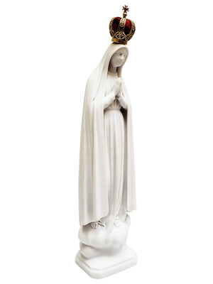 Imagem de Nossa Senhora de Fátima 43 cm de Pó de Mármore-TerraCotta Arte Sacra
